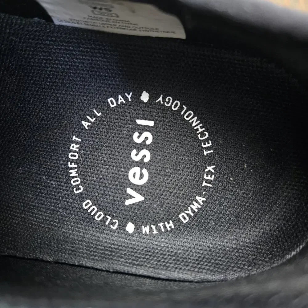 Vessi Weekend 1.5 Sneaker Womens Size 5 Waterproof Shoes Asphalt Black Black